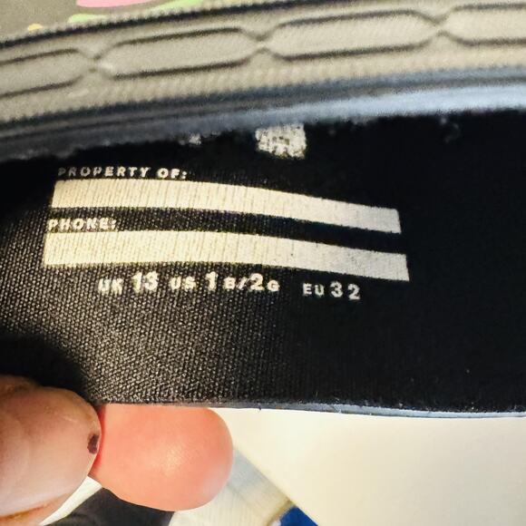 Hunter Boots Kids Girls 1 Black Rainbow Print Tall Wellington Buckle Rain Shoes - Picture 10 of 11